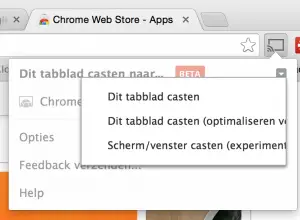 Stap 3: Chromecast scherm/venster casten